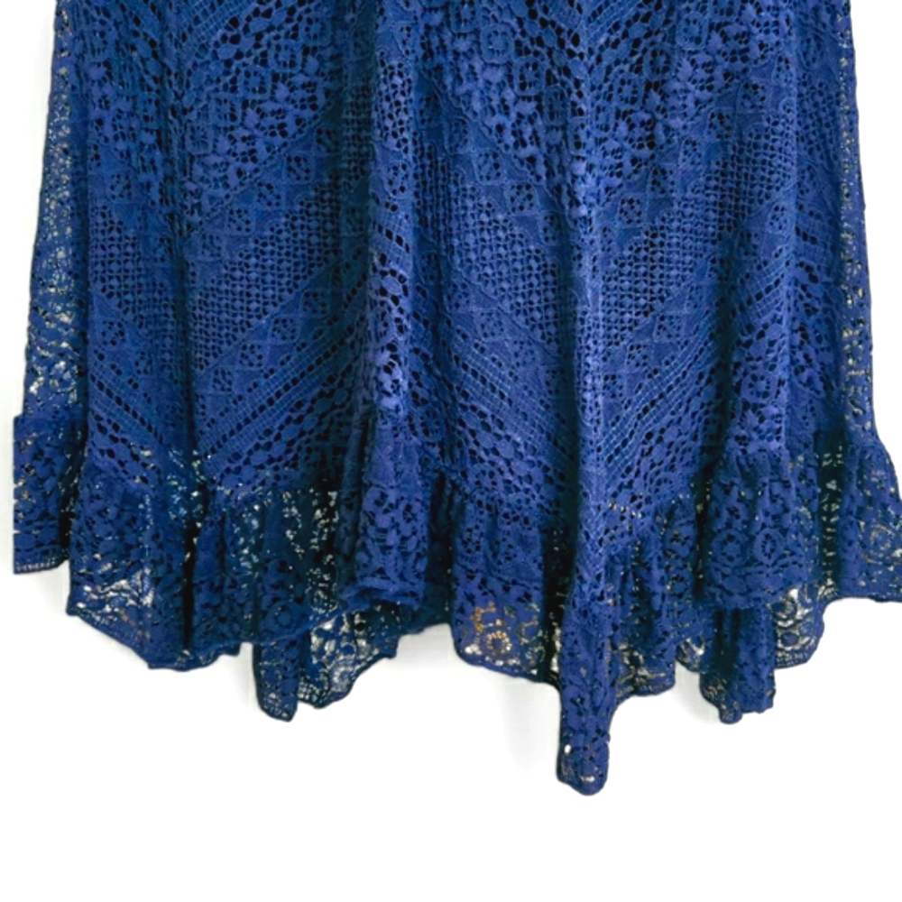 Lace Skirt Dark Moody Blue Witchy Hem Whimsygoth Fairygoth Dark Romance Party - Picture 5 of 10